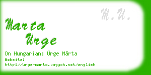 marta urge business card